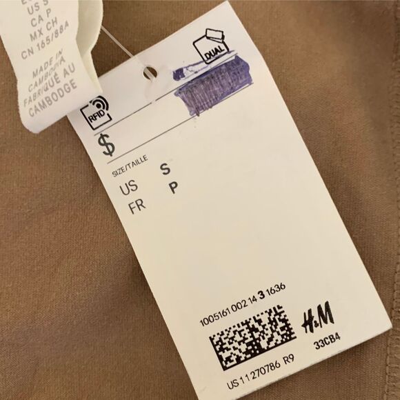 H&M Brown Thong Bodysuit Top with Gold Detail Women’s Size S - Picture 9 of 9